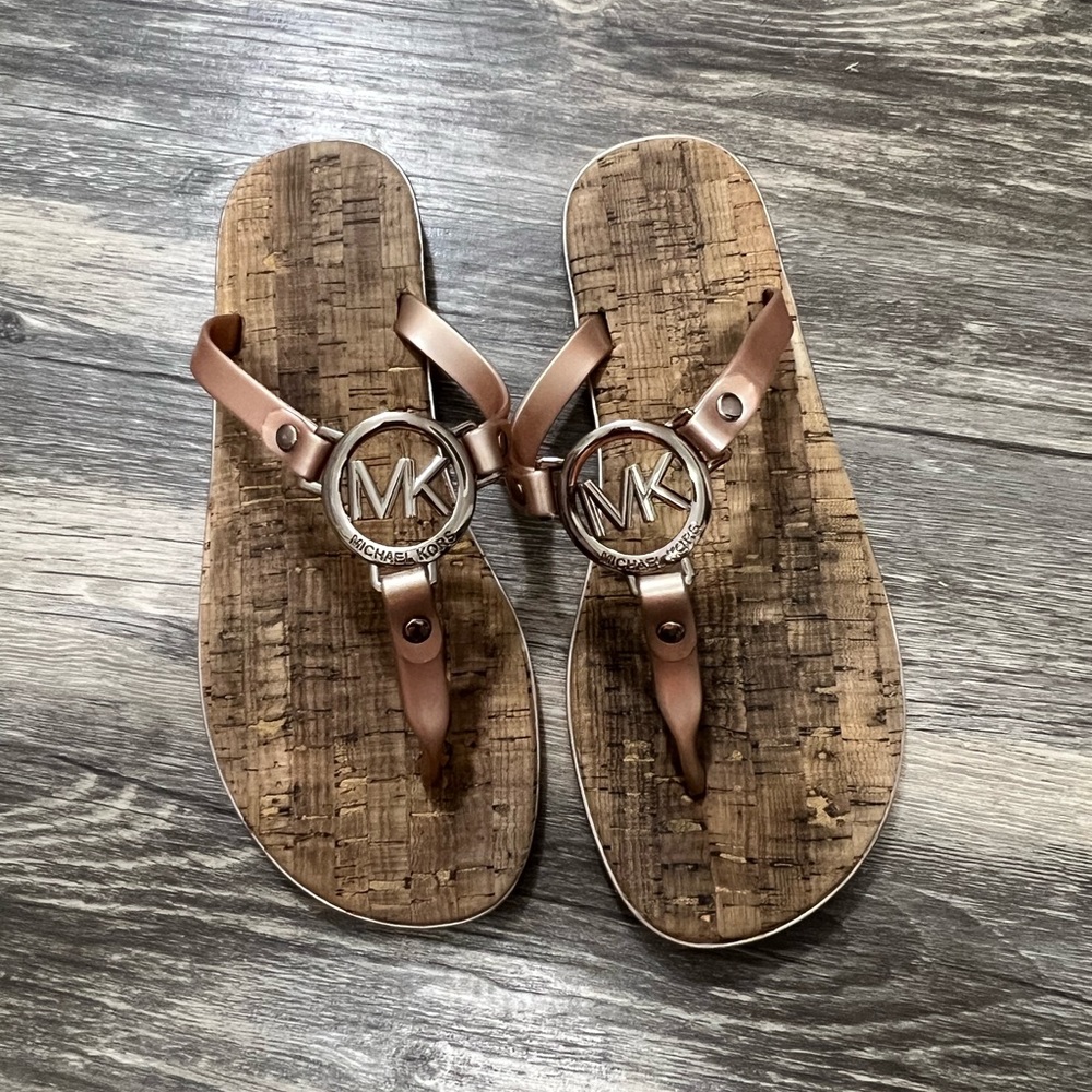 Michael Kors rose gold sandals